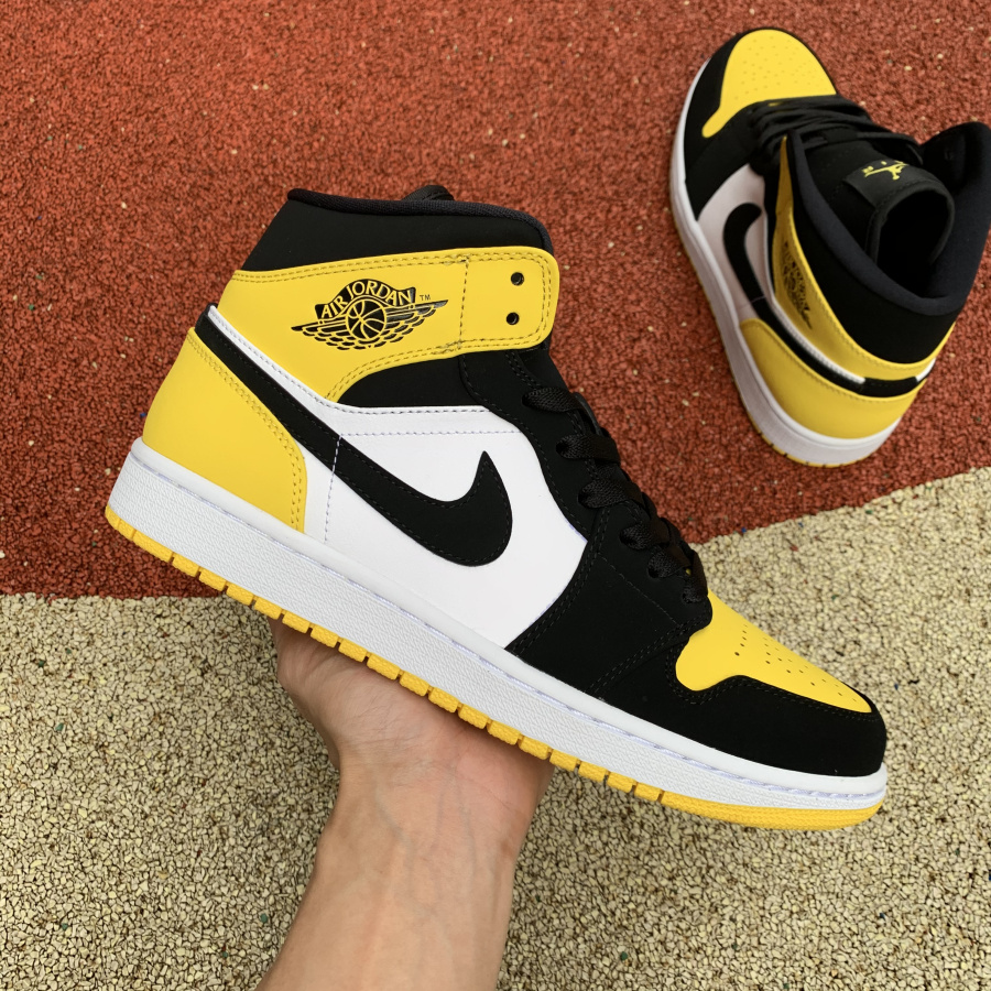 Jordan 1 Mid Yellow Toe Footasylum  - everydesigner