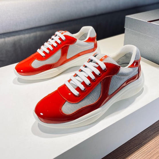 Prada Americas Cup Patent Leather And Nylon Sneakers(Upon UK Size) - everydesigner