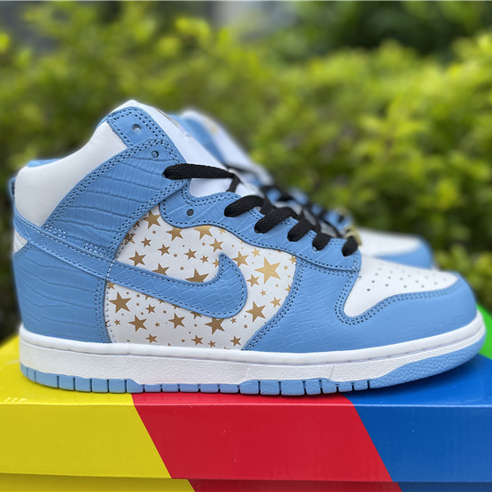 Nike Dunk High Pro SB Supreme Blue Stars 307385-141 - everydesigner