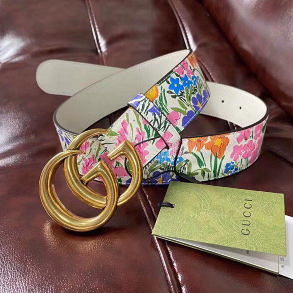 Gucci Flower Print Belt - everydesigner