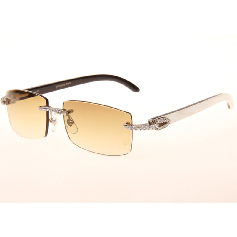 Cartier  3524012 Black And White Buffalo Big Lens Sunglasses In  Silver - everydesigner