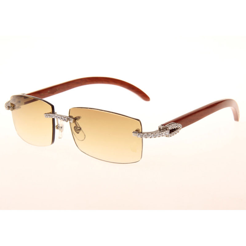 Cartier 3524012 Diamond Wood Sunglasses In Silver - everydesigner