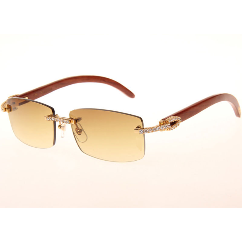 Cartier 3524012 Diamond Wood Sunglasses In Gold - everydesigner