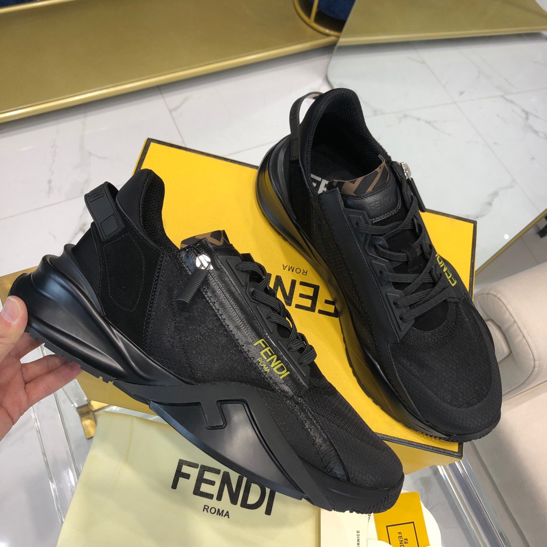 Fendi Black Nylon Low Tops Sneaker - everydesigner