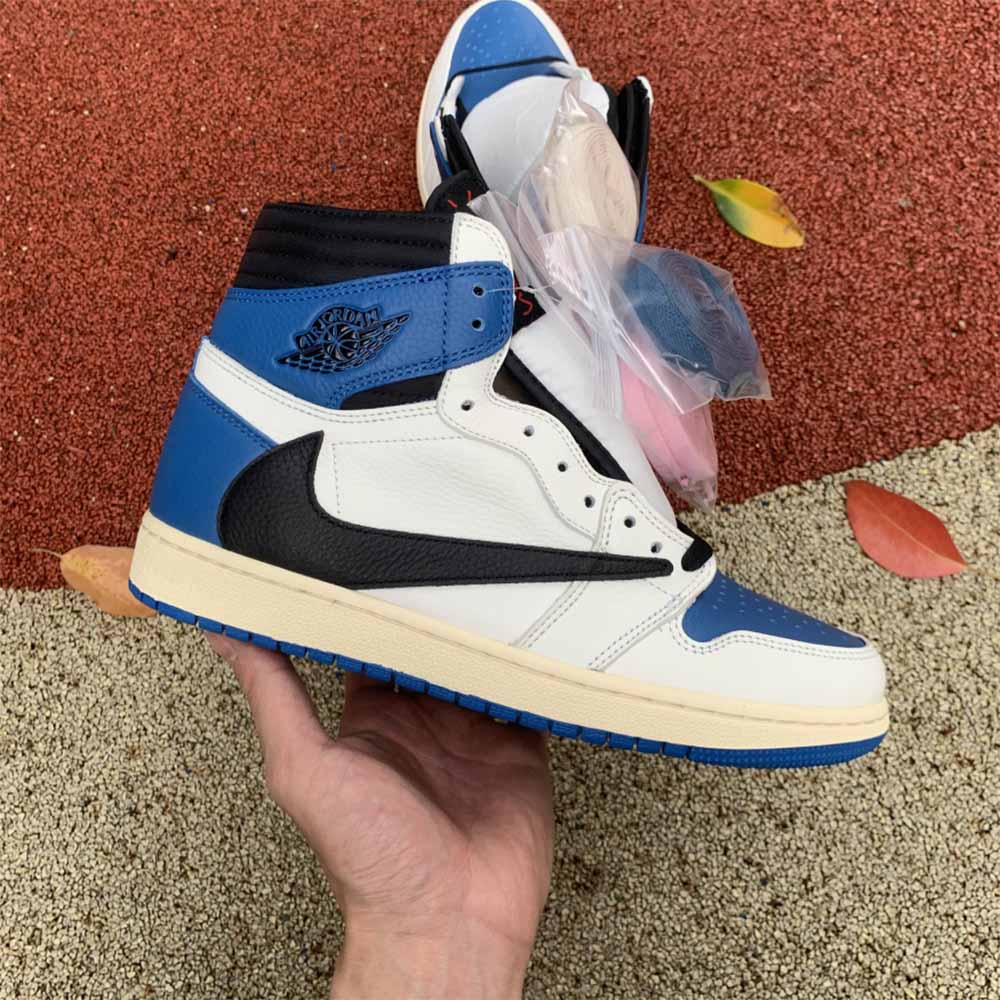 Jordan Travis Scott X Fragment X AJ1 High OG SP “Military Blue” - everydesigner