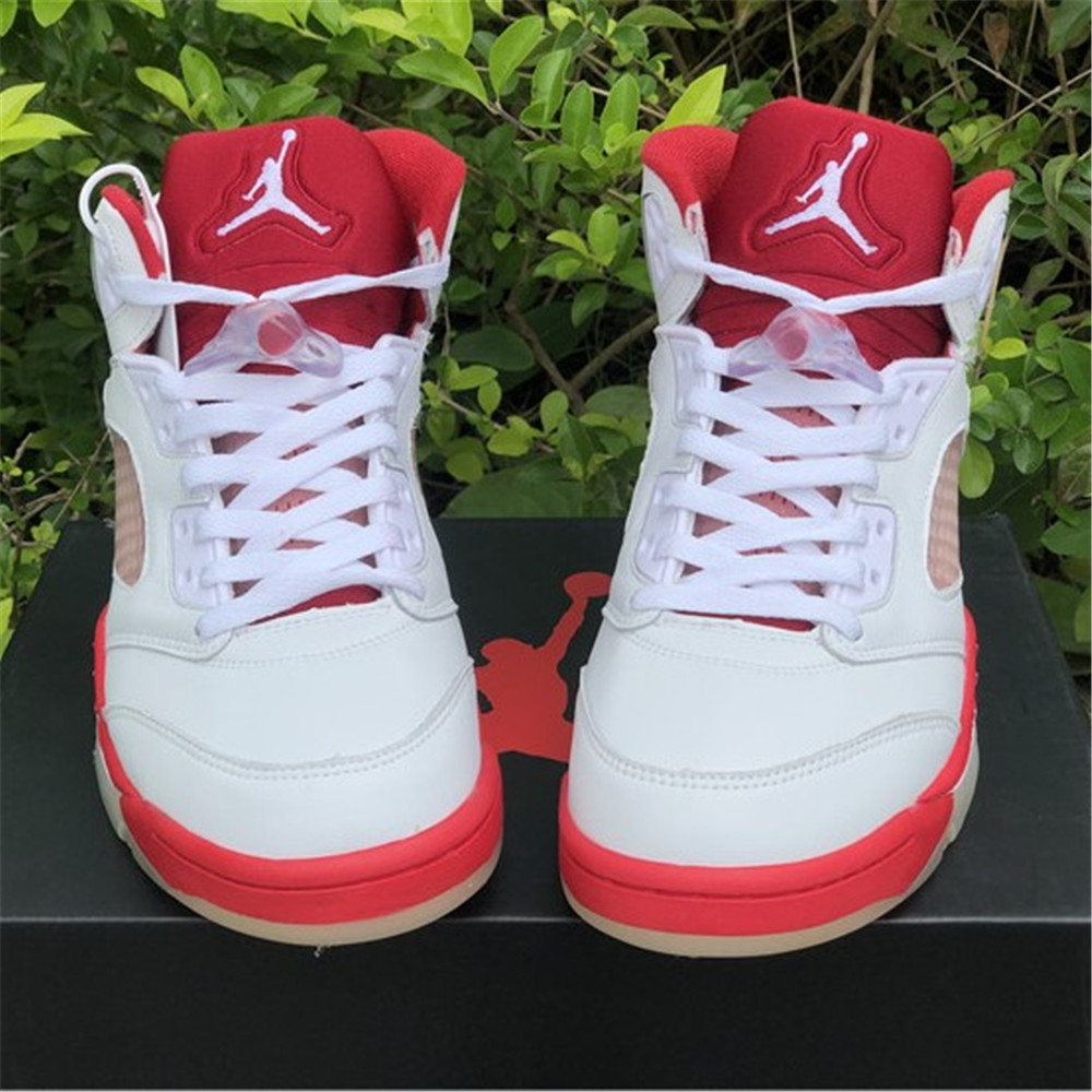 Jordan AJ 5 Retro GS Pink Foam Sneaker 440892-106 (Red&White) - everydesigner