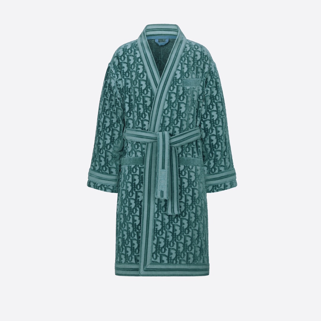 Dior Oblique Bathrobe In Green - everydesigner