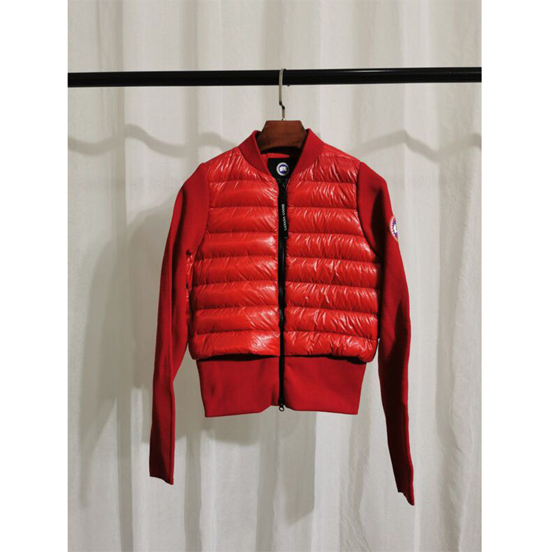 Moncler Women Padded Knit Short Down Jacket Red - everydesigner