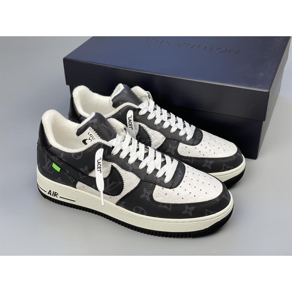 Louis Vuitton X Nike Air Force 1 Sneaker Black And White - everydesigner