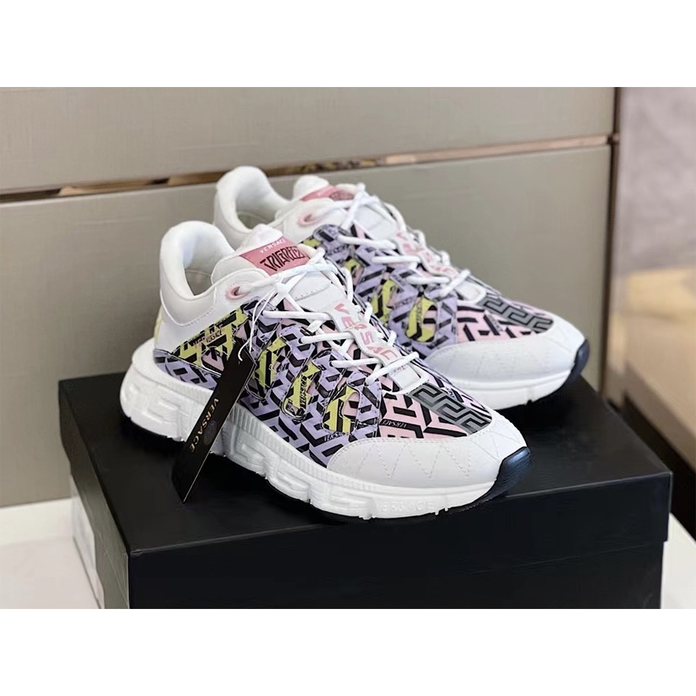 Versace Trigreca Sneakers Purple Pink & Yellow - everydesigner