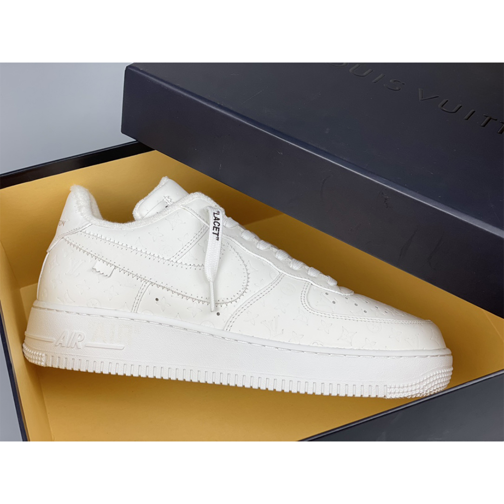 Louis Vuitton  X Nike Air Force 1 Sneaker All White - everydesigner