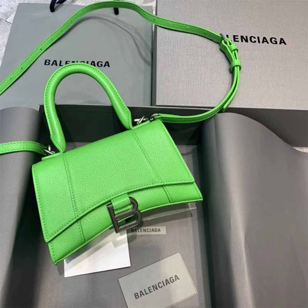 [50% Discount]Balenciaga Hourglass Top Handle Bag In Green - everydesigner