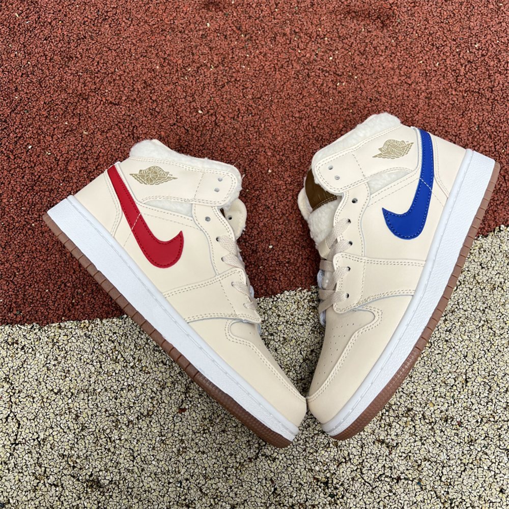 Jordan AJ1 Mid Multicolor Hook Milk White Sneaker - everydesigner