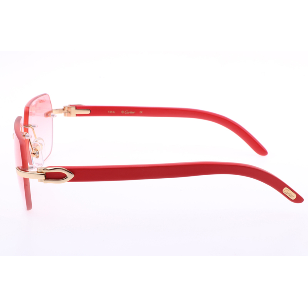 Cartier 8300818 Red Wood Sunglasses In Gold Gradient Pink - everydesigner