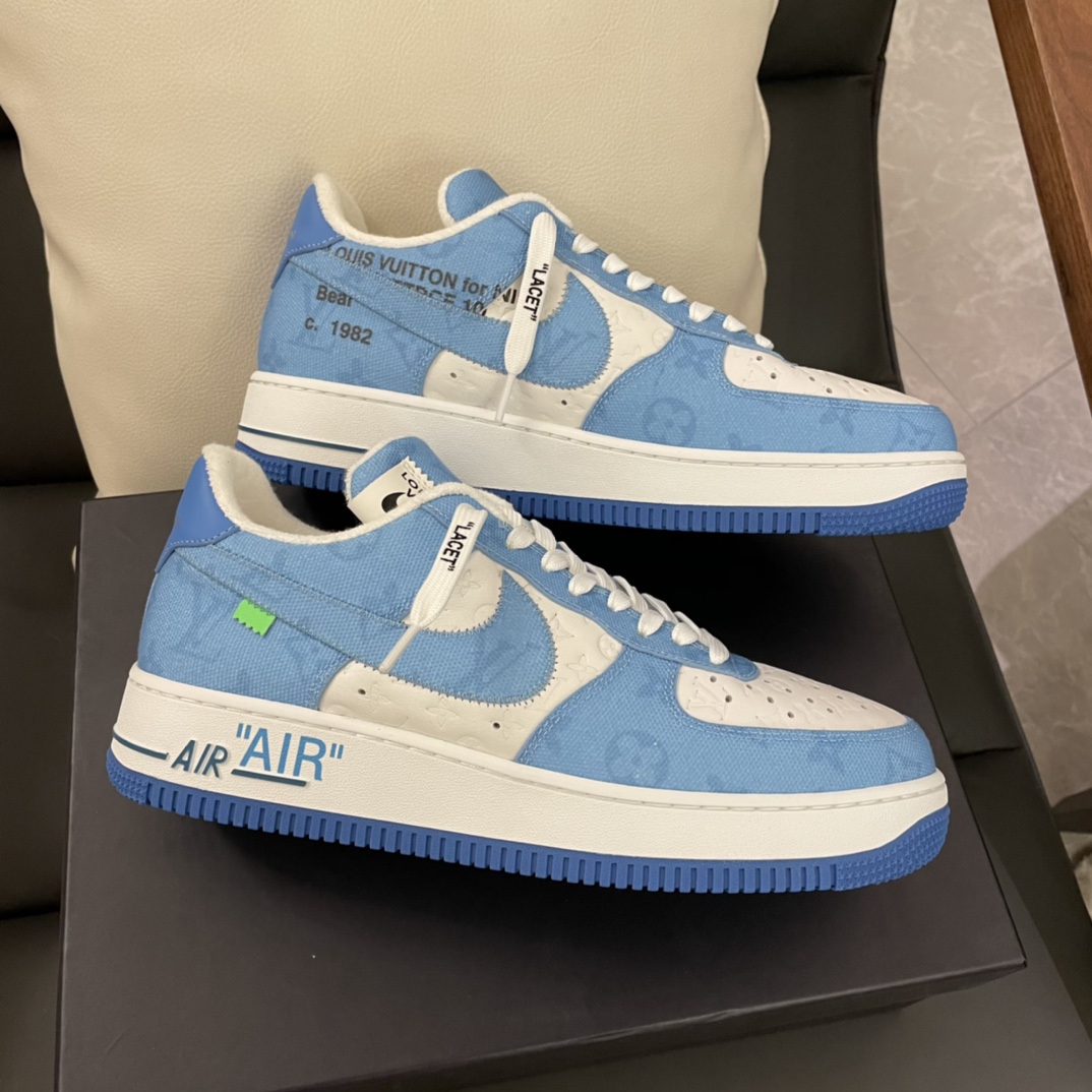 Louis Vuitton X Nike Air Force 1 Sneaker In Blue - everydesigner