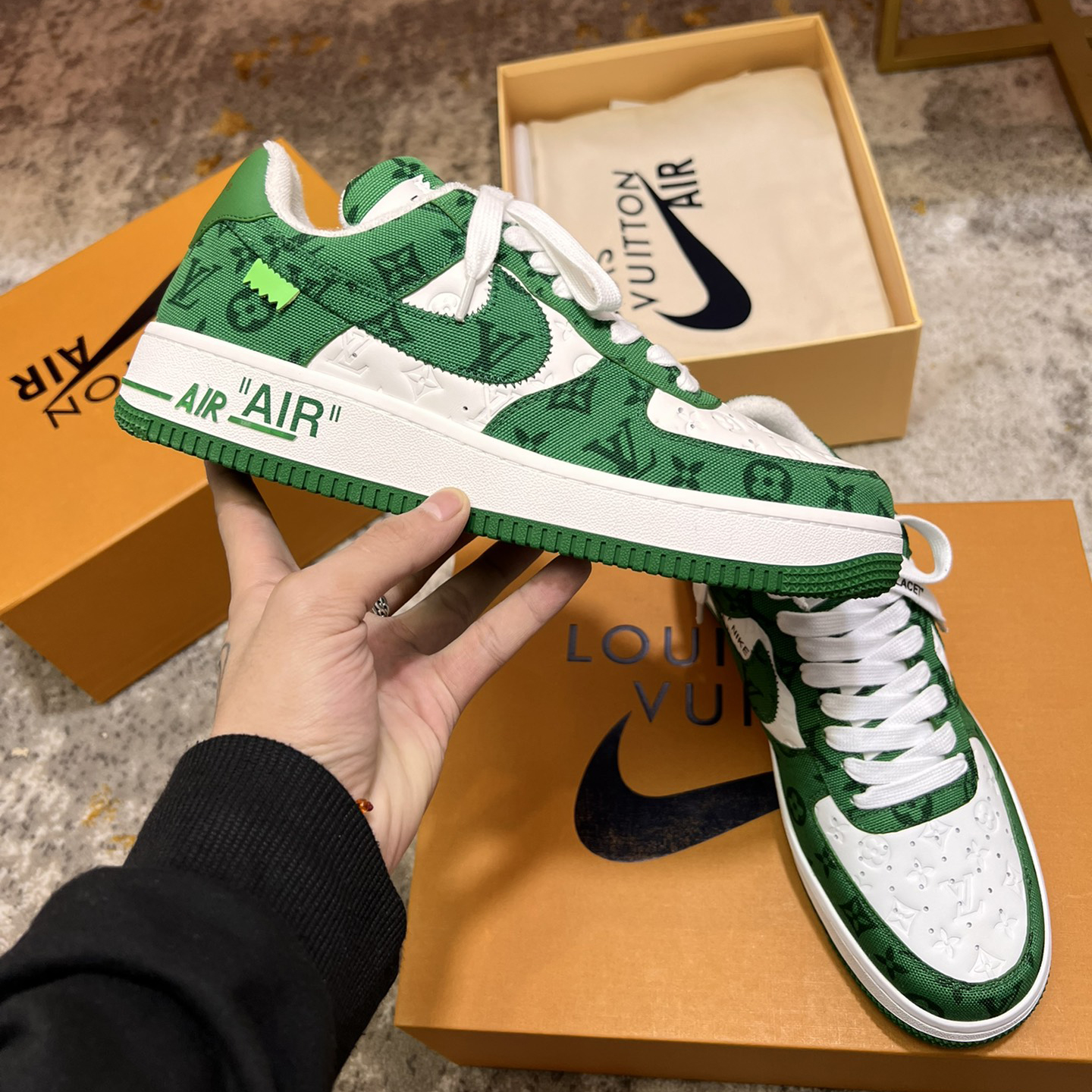 Louis Vuitton X Nike Air Force 1 Sneaker In Green - everydesigner