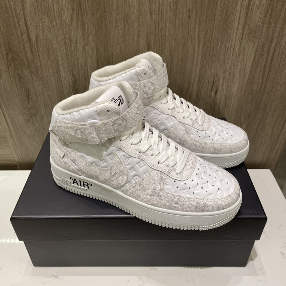 Louis Vuitton X Nike Air Force 1 Mid-Top Sneaker In White - everydesigner