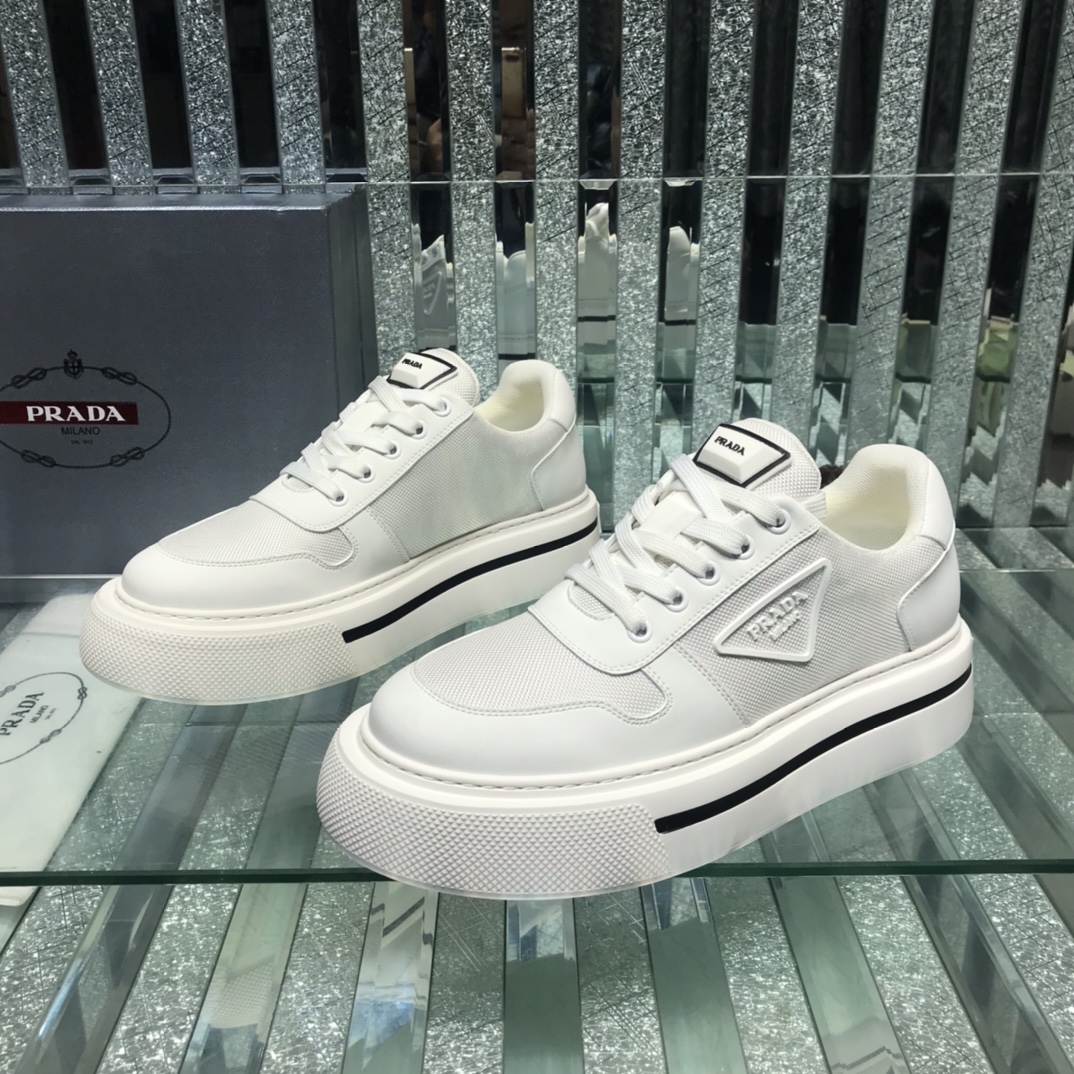 Prada Logo Sneakers In White - everydesigner