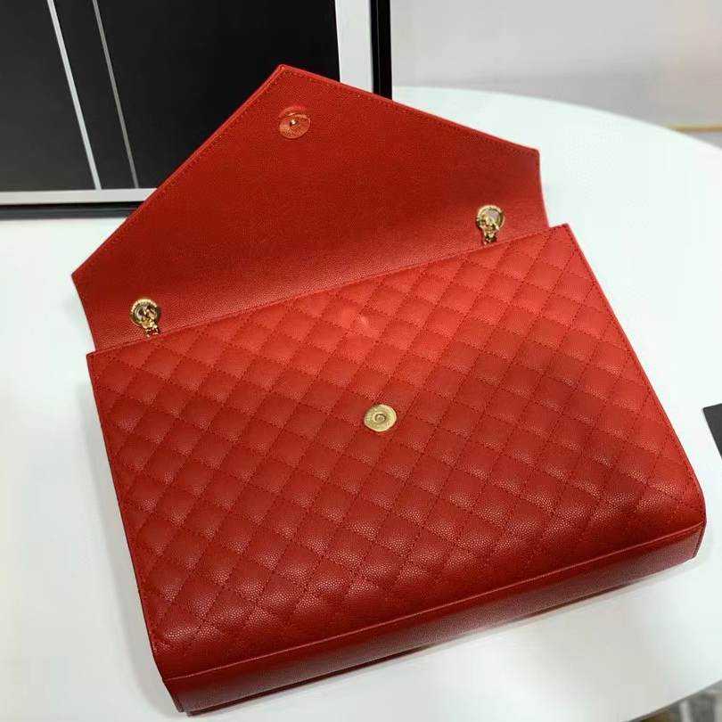 Saint Laurent Envelope Large Bag In Mix Matelasse Grain De Poudre Emboosed Leather - everydesigner