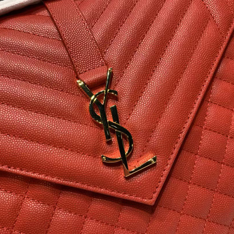 Saint Laurent Envelope Large Bag In Mix Matelasse Grain De Poudre Emboosed Leather - everydesigner