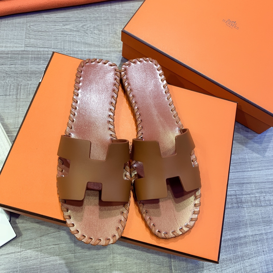 Hermes Leather Oran Sandals - everydesigner