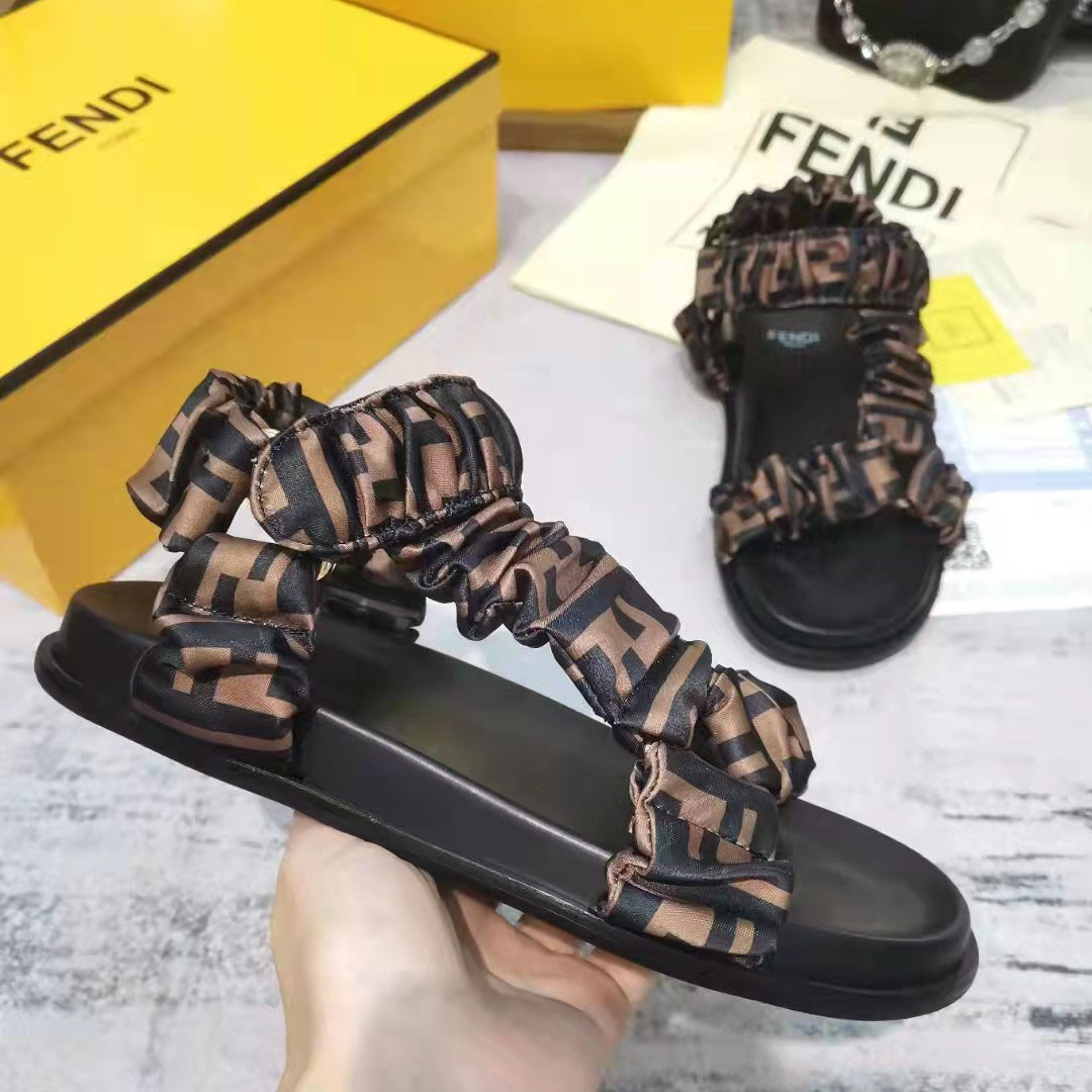 Fendi FF Print Flat Women Sandal - everydesigner