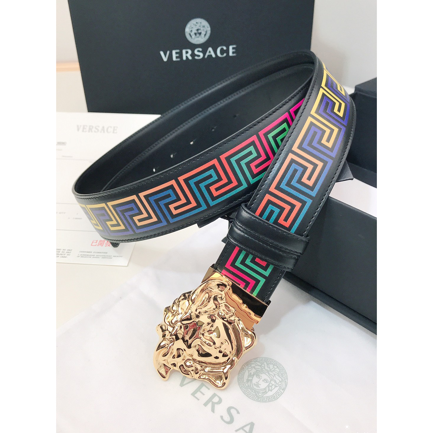 Versace Barocco Print Palazzo 40 MM Belt  - everydesigner