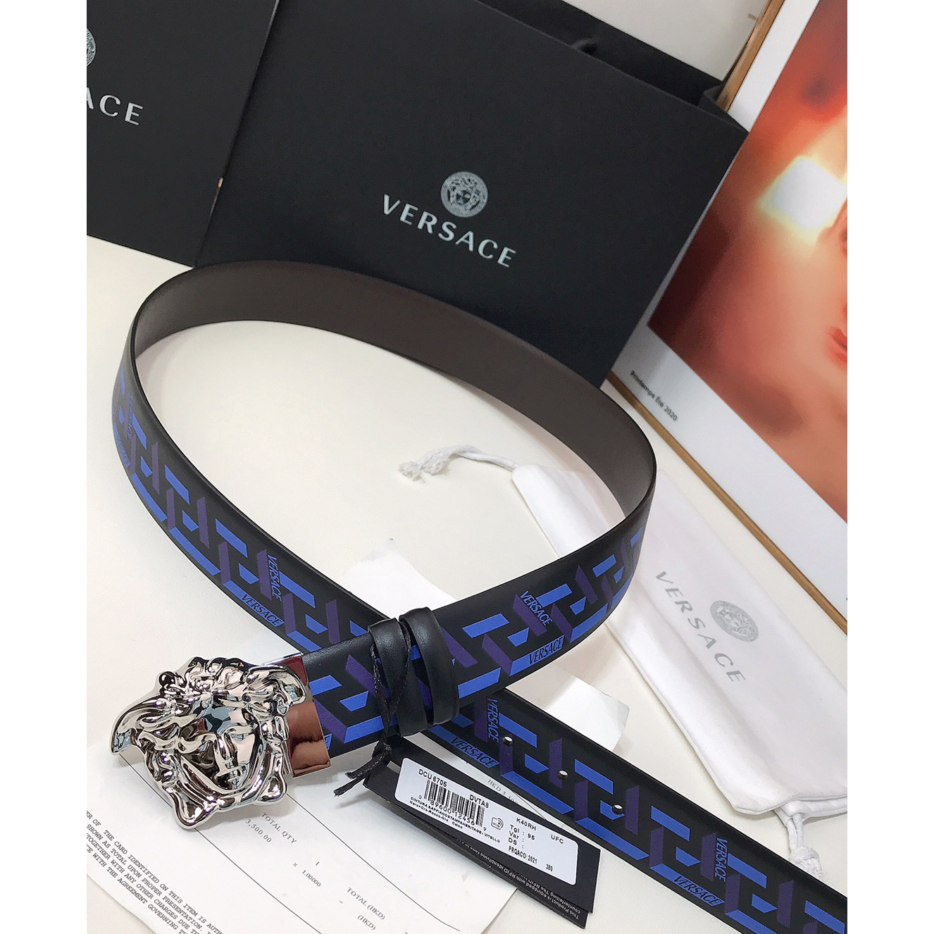 Versace La Greca Print 40 MM Belt  - everydesigner