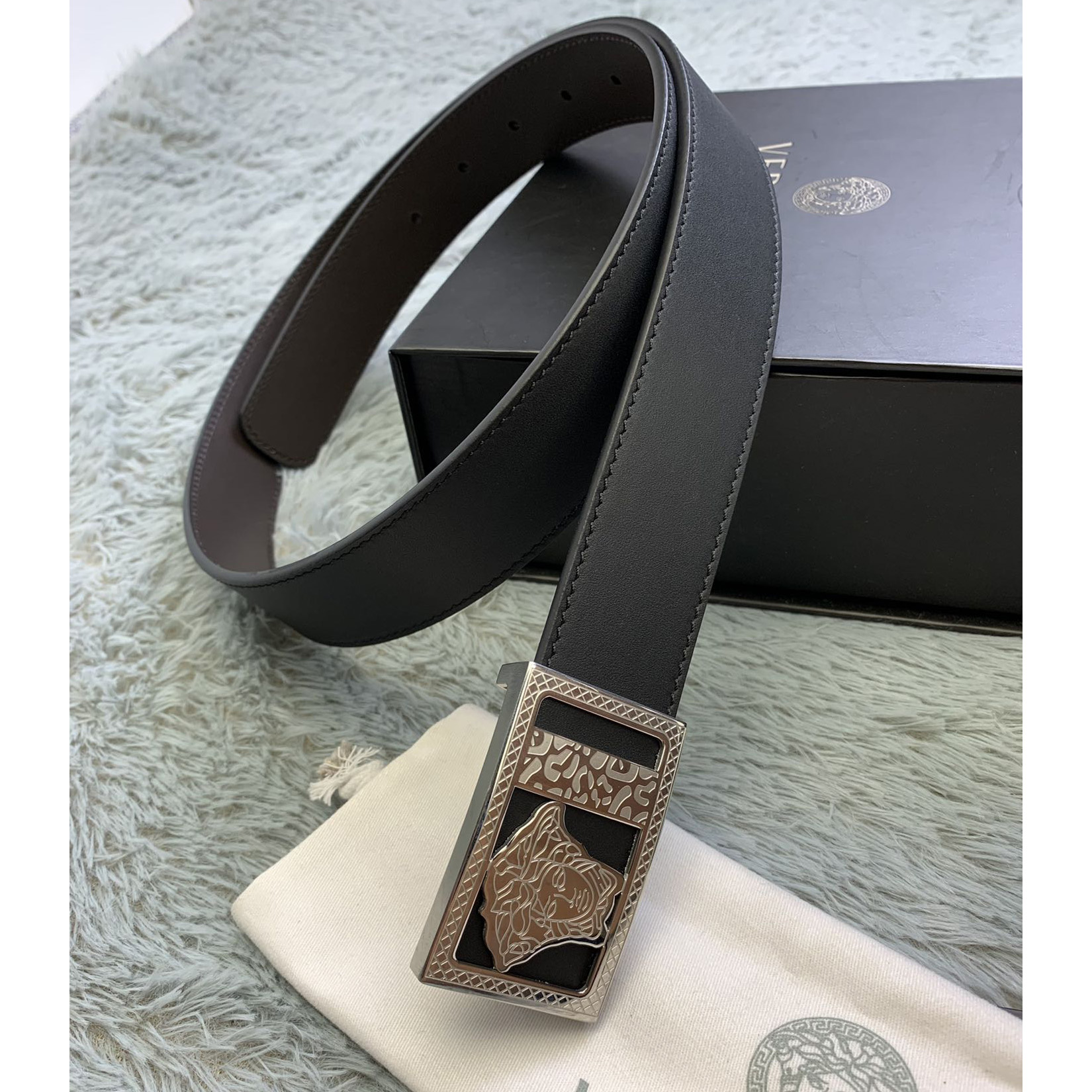 Versace Medusa Head Leather Belt  35mm - everydesigner