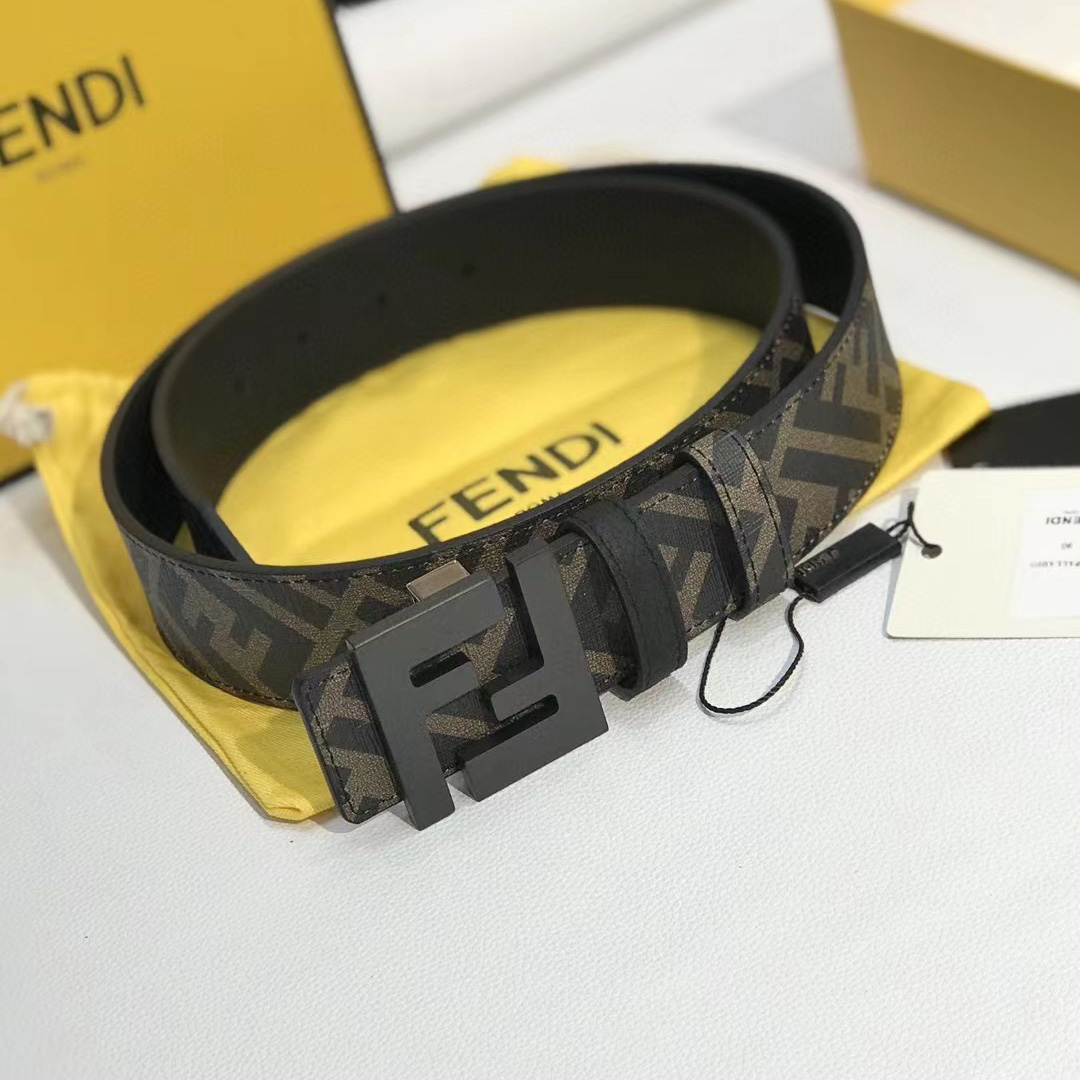 Fendi Leather Belt With FF Buckle - everydesigner