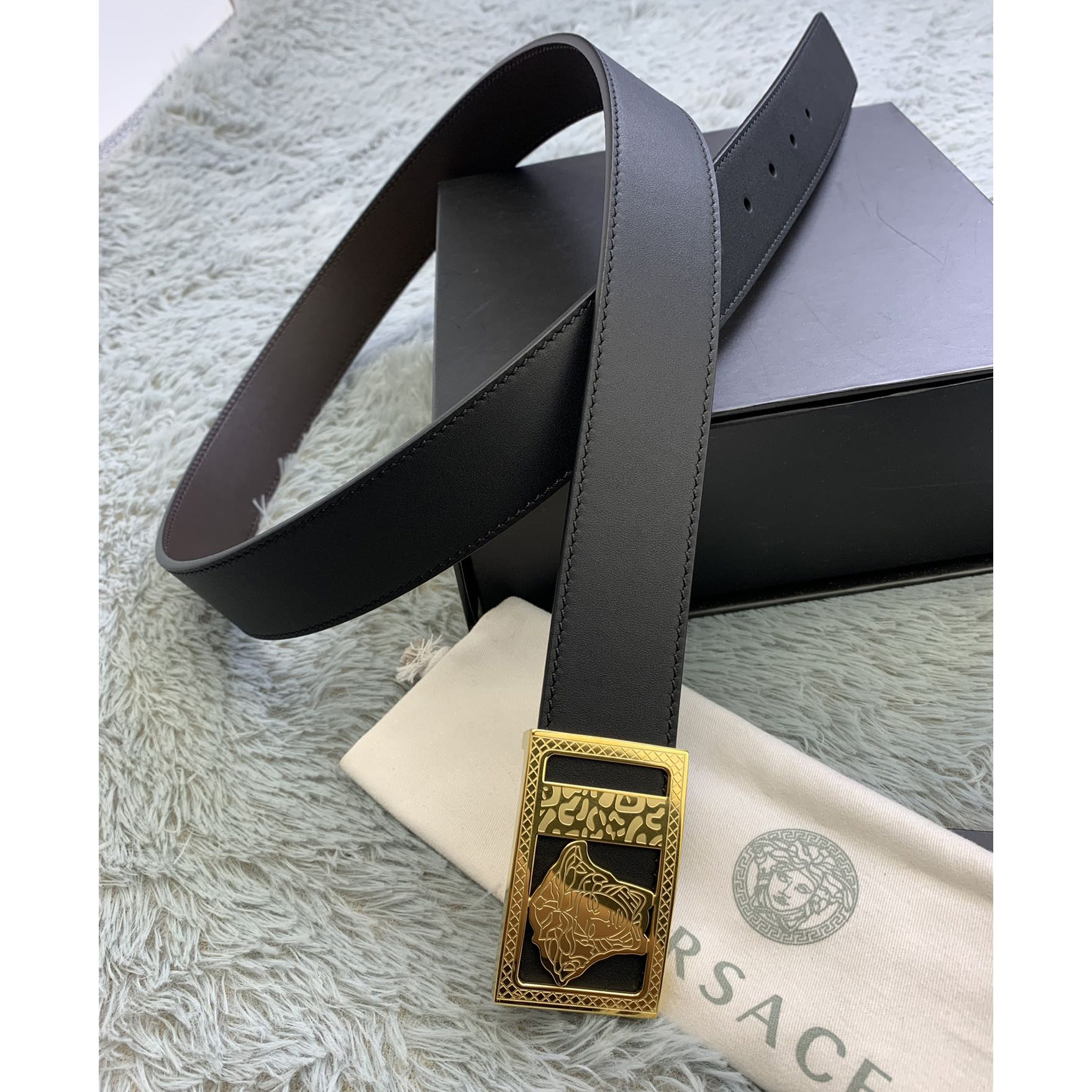 Versace Medusa Head Leather Belt  35mm - everydesigner