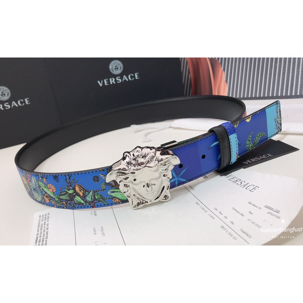 Versace Marine Organism Print 40 MM Belt  - everydesigner