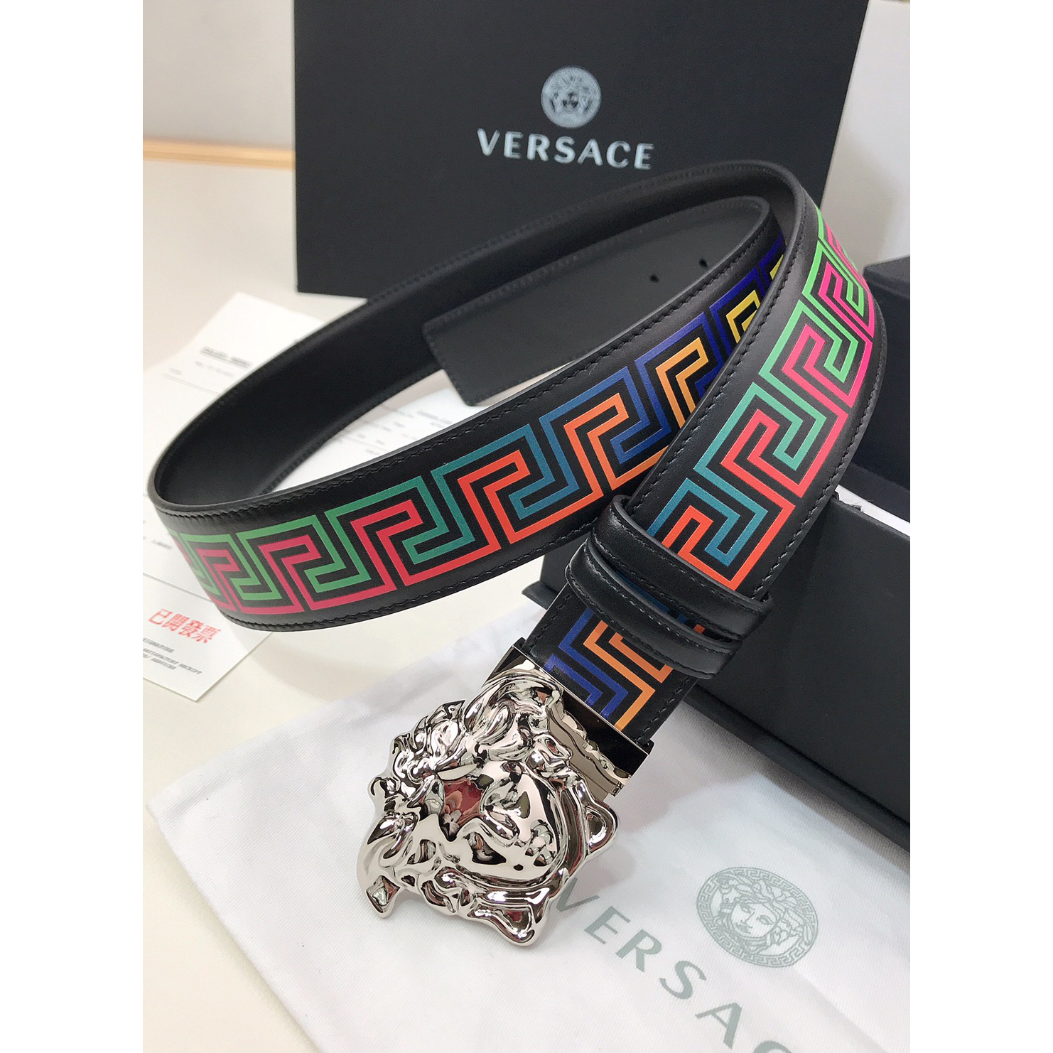 Versace Barocco Print Palazzo 40 MM Belt  - everydesigner