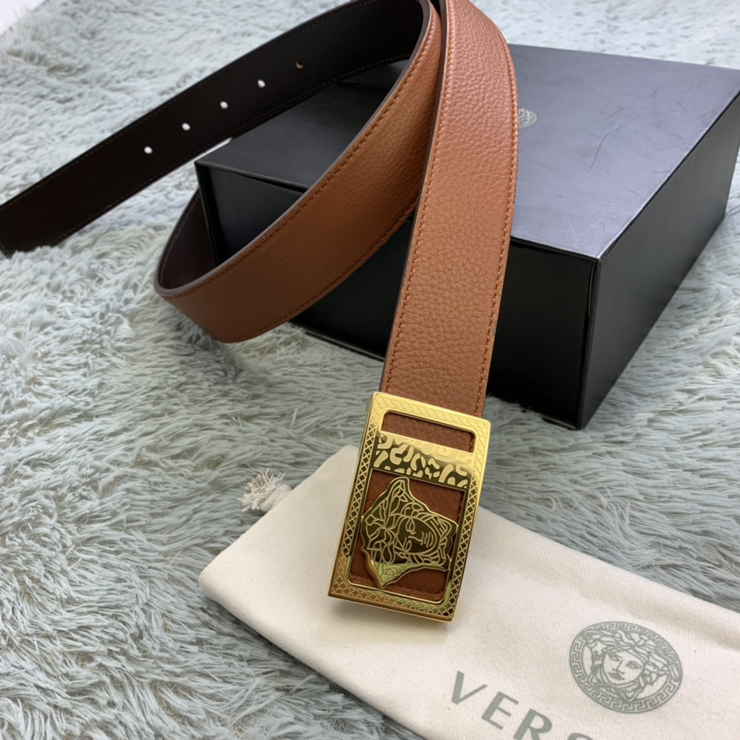 Versace Medusa Head Leather Belt  35mm - everydesigner