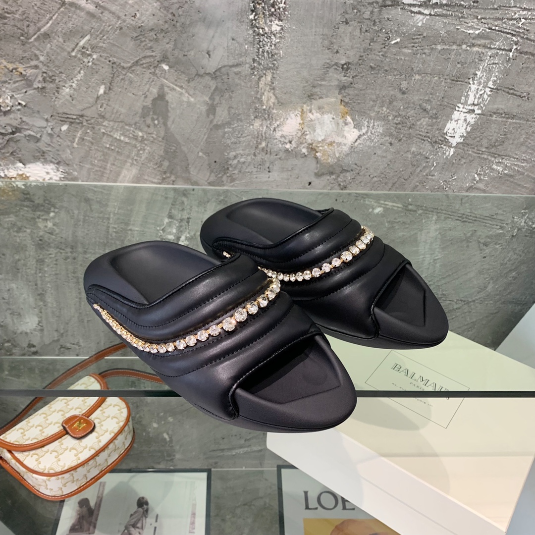 Balmain B-It-Puffy Slides - everydesigner