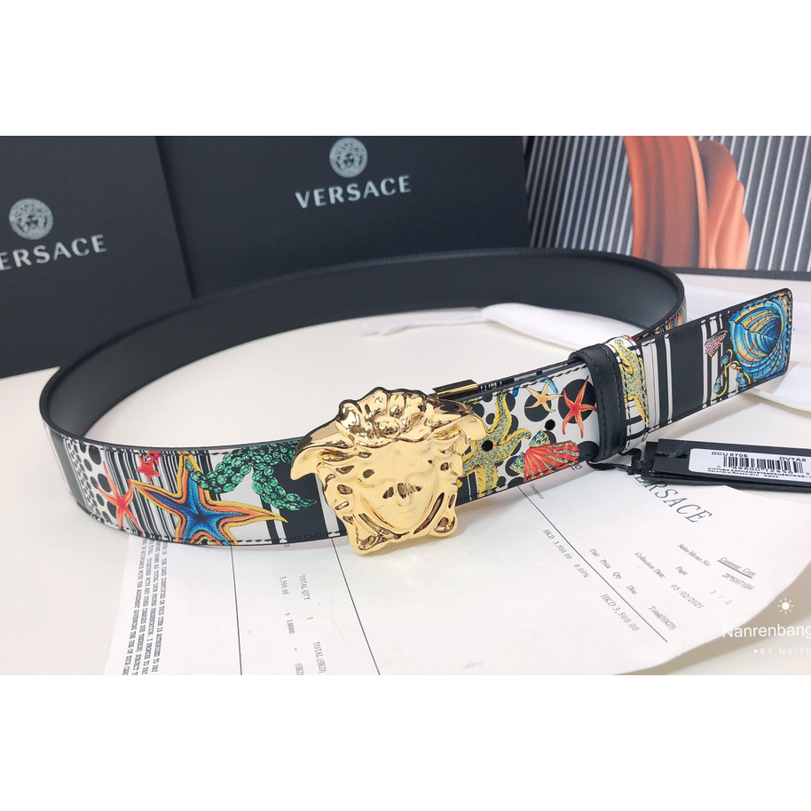 Versace Marine Organism Print 40 MM Belt  - everydesigner