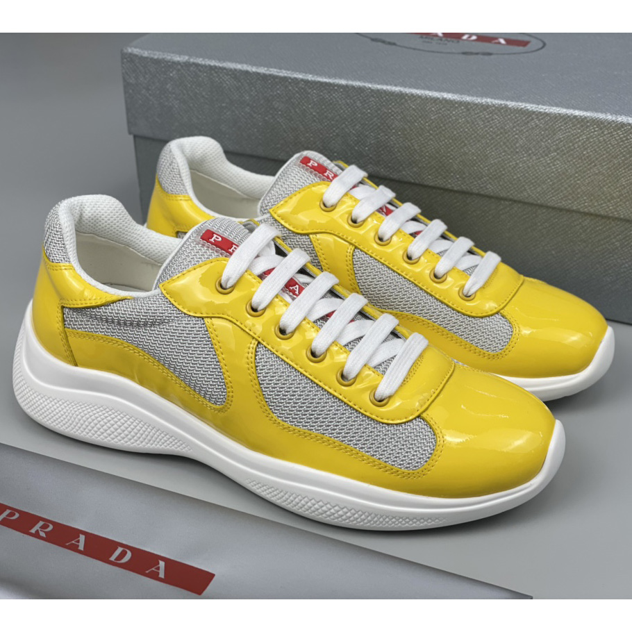 Prada Male America's Cup Sneaker In Yellow - everydesigner