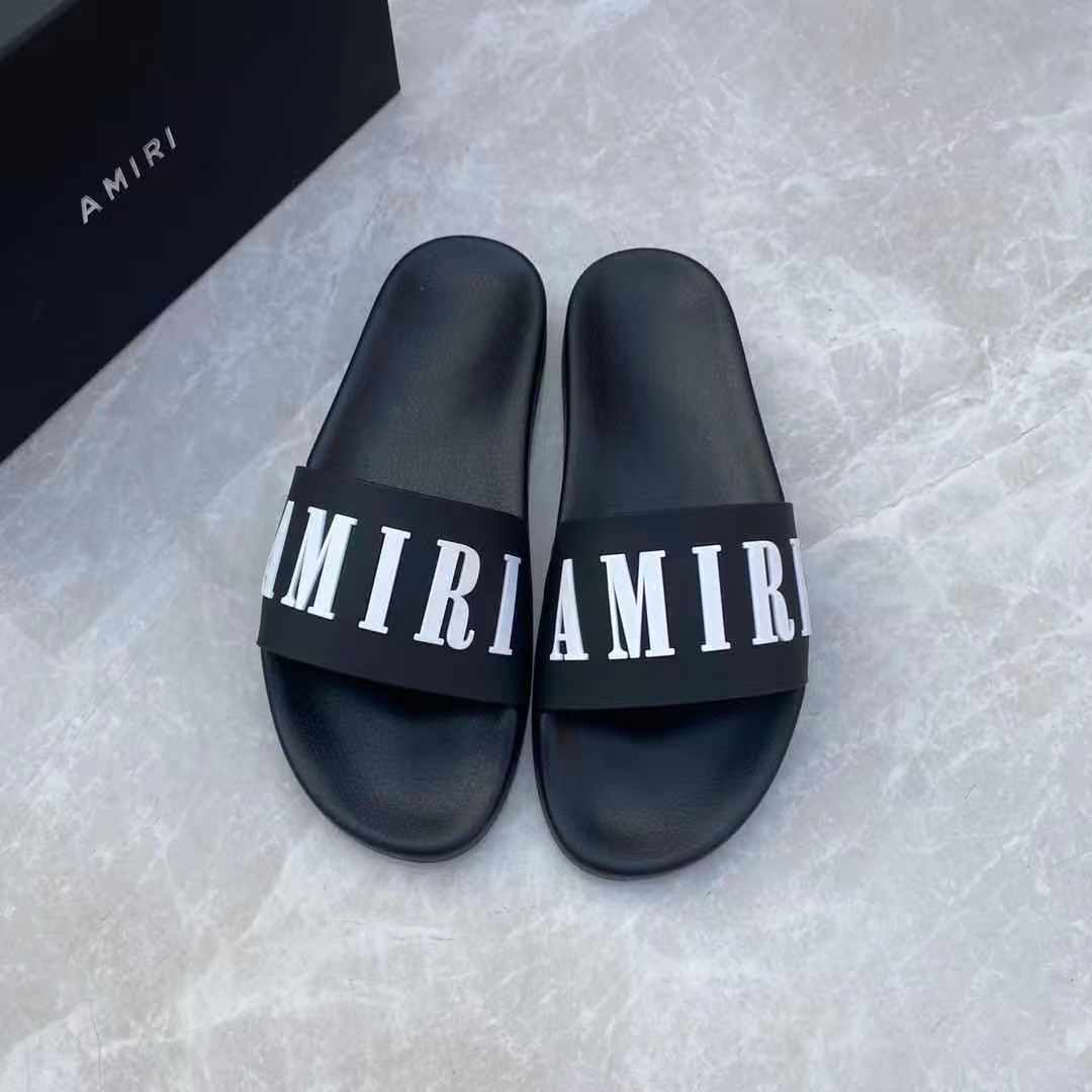 Amiri Logo Slide Sandal - everydesigner