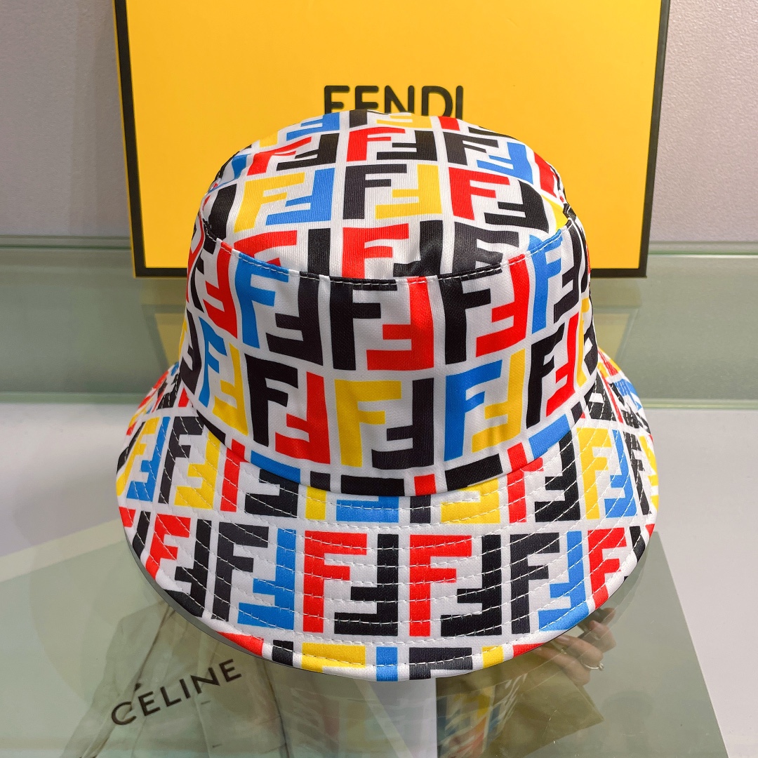 Fendi Multicolor Canvas Bucket Hat - everydesigner