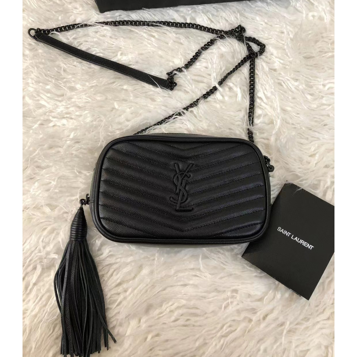 Saint Laurent Black Leather Shoulder Bag (19-10.5-5CM) - everydesigner