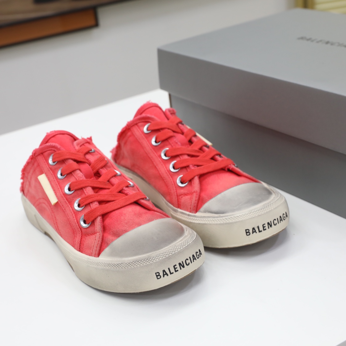 Balenciaga Men's Paris Sneaker Mule In Red - everydesigner