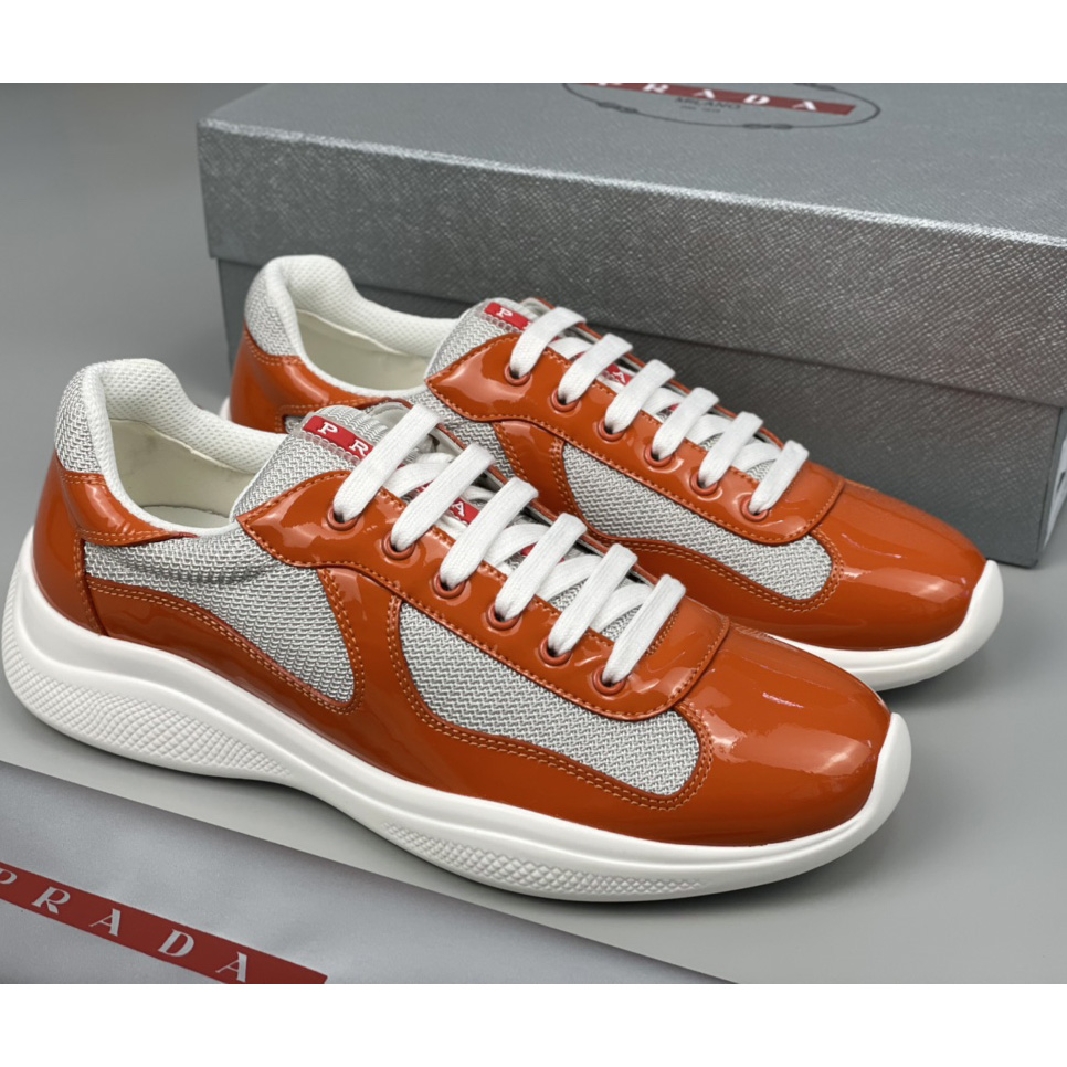 Prada Male America's Cup Sneaker In Orange(upon uk size) - everydesigner