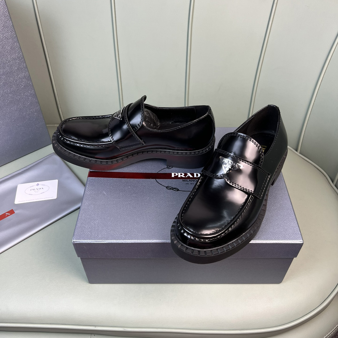 Prada Chocolate Sharp Brushed Leather Pointed Loafers - everydesigner