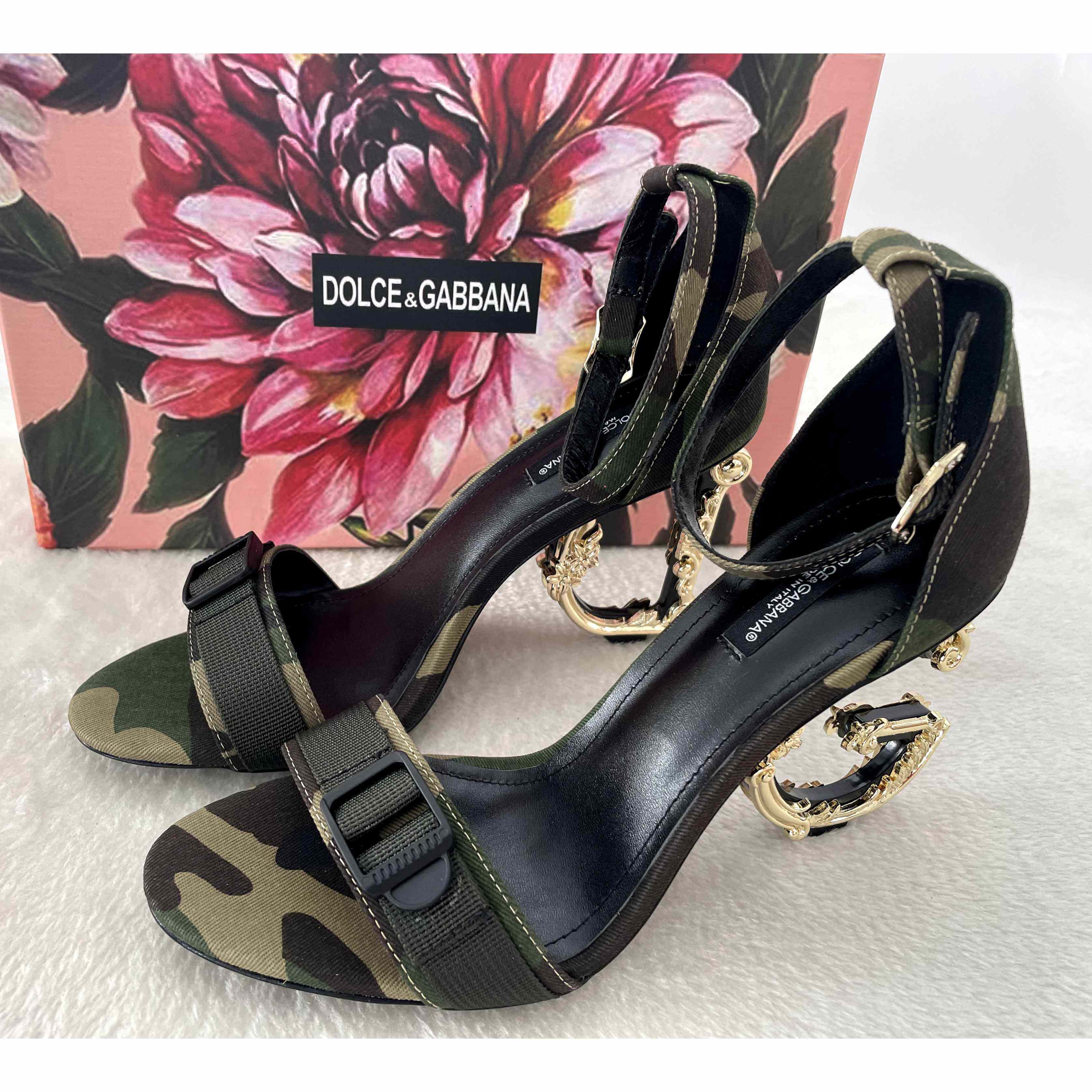 Dolce & Gabbana  Baroque DG Sandals In Camouflage Patchwork - everydesigner