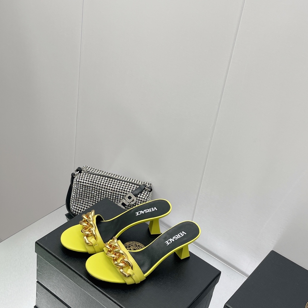 Versace Chain Mid-Heel Sandals— Heel height：70mm - everydesigner