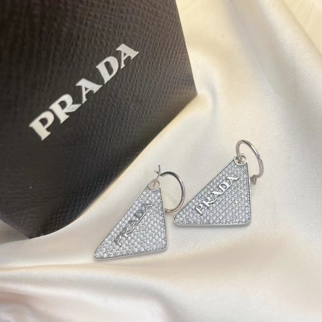 Prada Crystal Logo Jewels Earring - everydesigner