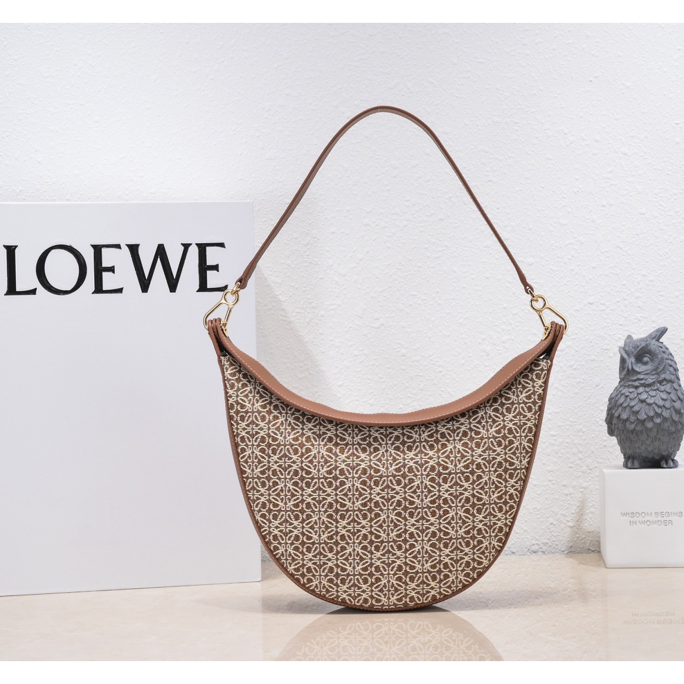 Loewe Luna Bag In Anagram Jacquard And Classic Calfskin(29.5-27-8cm) - everydesigner