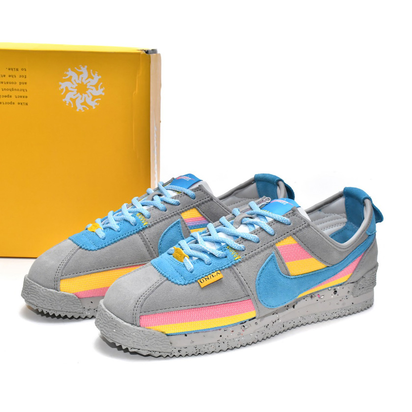  Union LA x Nike Cortez Blue Pink Yellow Grey Sneaker   DR1413-002 - everydesigner