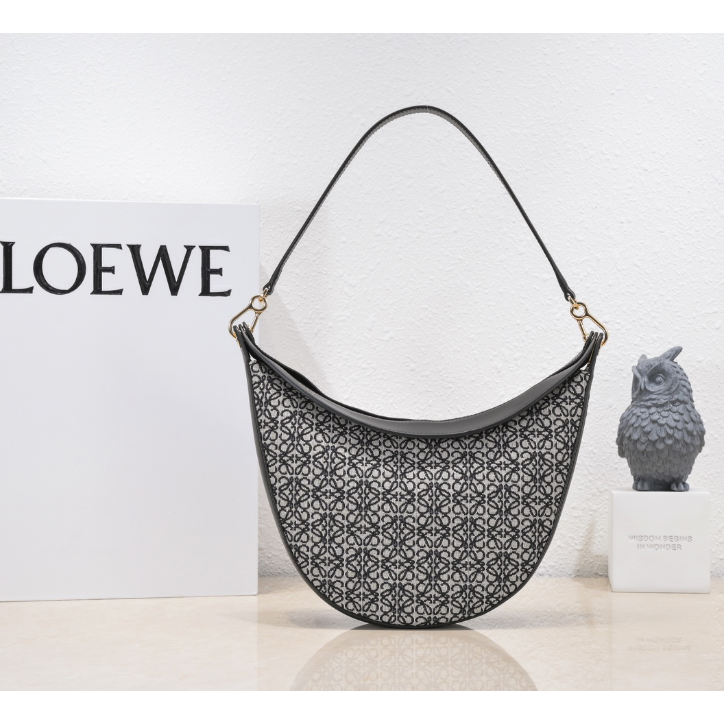 Loewe Luna Bag In Anagram Jacquard And Classic Calfskin(29.5-27-8cm) - everydesigner