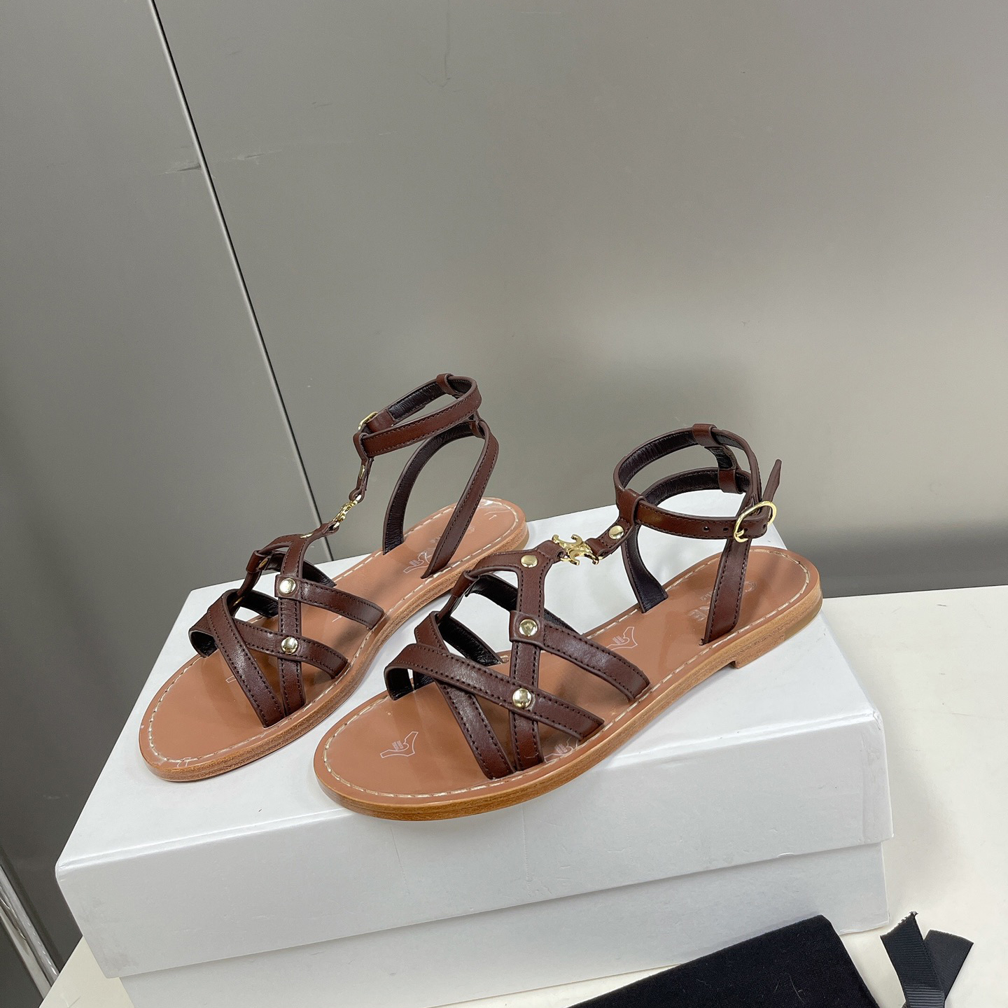 Celine Taillat Triomphe Sandal In Light Brown - everydesigner